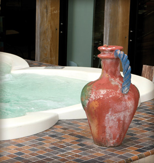 carrelage extérieur mosaïque 5x5 avec nez de marche