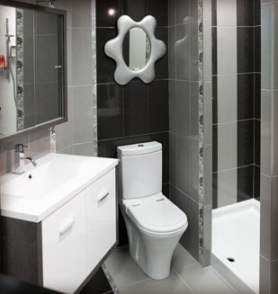 meuble de salle de bain suspendu, wc jade, receveur de douche rectangulaire