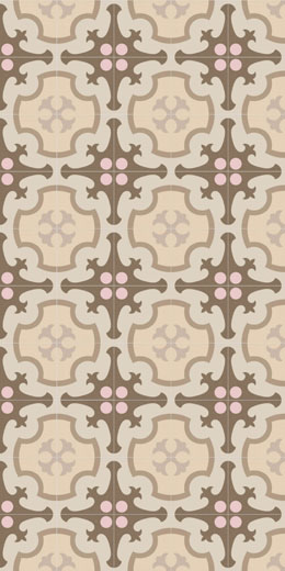 20X20 Barcelone Décor Cadran Rose Beige 3