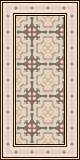 20X20 Barcelone Décor Cadran Rose Beige 2