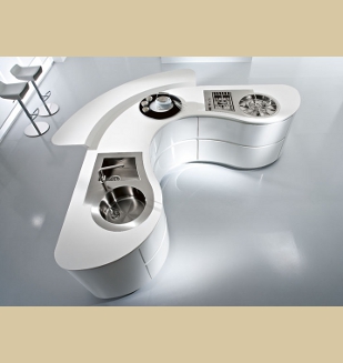 Cuisine Pedini Dune blanche en ilot