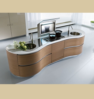 Cuisine Pedini Dune Façade bois en ilot