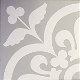 20x20 Vintage Motifs arrondis et floraux Blancs sur Gris Moy