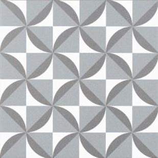 20x20 Motif : éoliennes Gris Moyen / damier Gris-Blanc 1