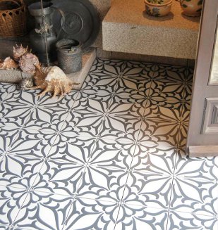 carrelage aspect carreau ciment Decor Classic Noir C