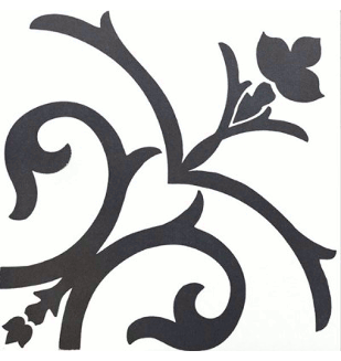 20X20 Décor Vintage Branche Classique Noir A 2