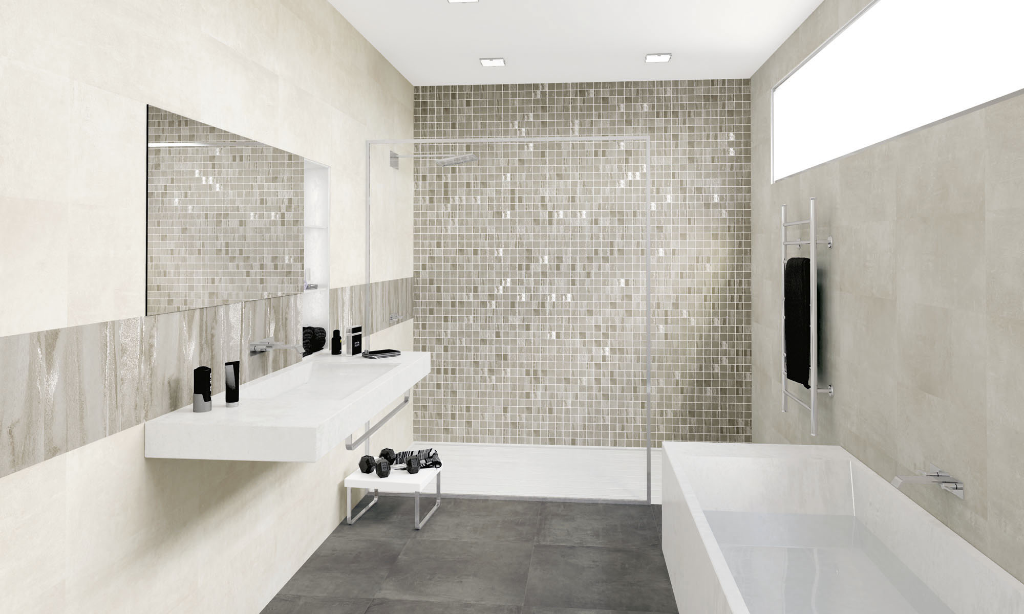 Faience Béton Brossé White 27x42 Faience Béton Brossé White 27x42